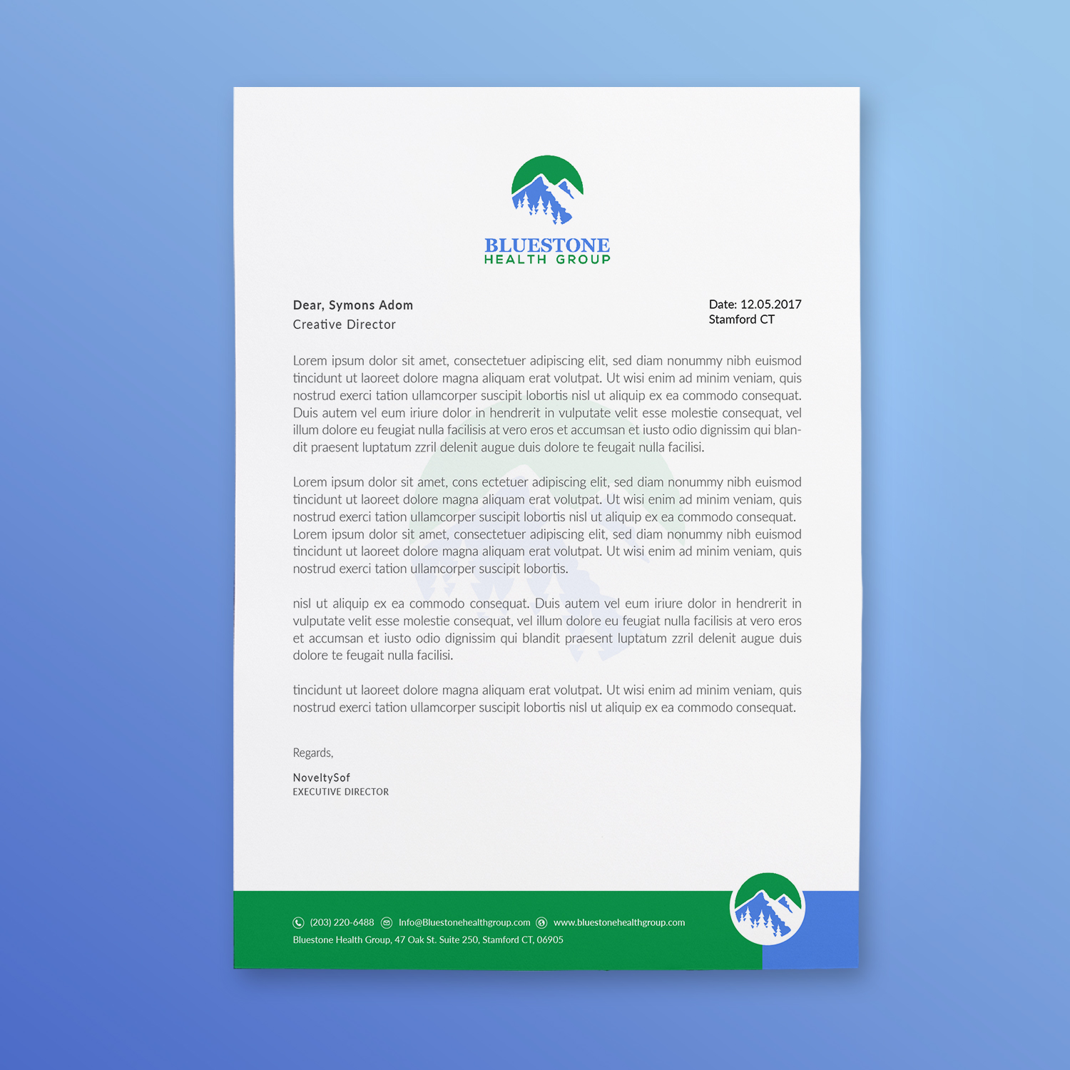 Letterhead Design by Ni Oeuvre for Bluestone Health Group  | Design #15188211