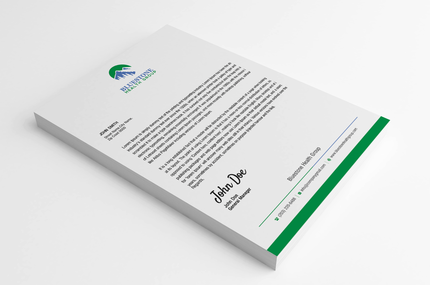 Diseño de Membrete por SL Designer para Bluestone Health Group  | Diseño #15169892