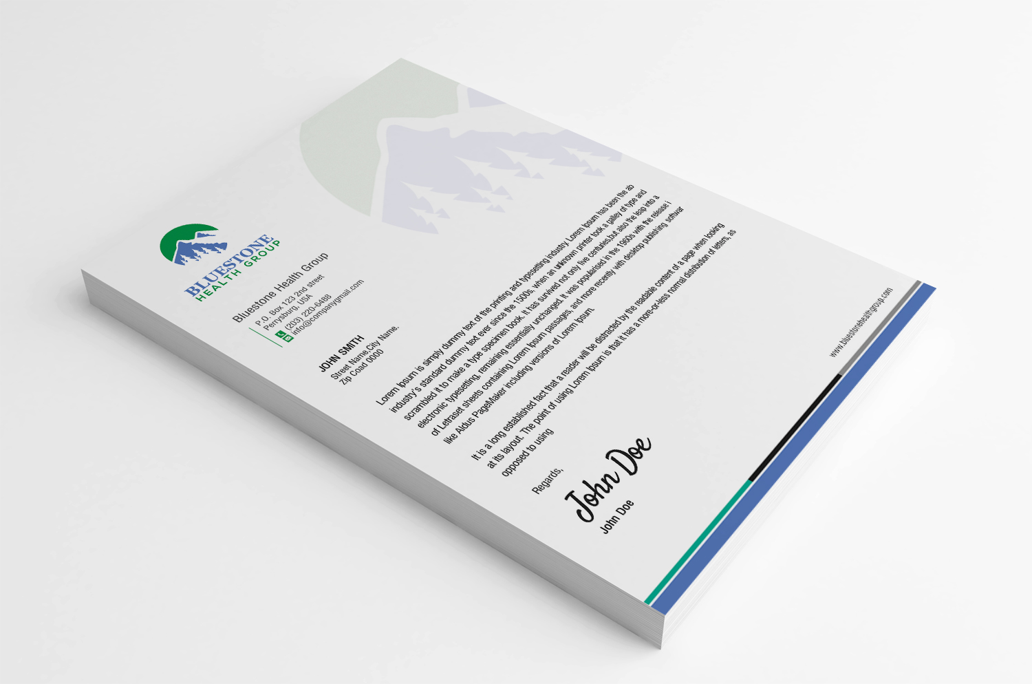 Letterhead Design by SL Designer for Bluestone Health Group  | Design #15172730