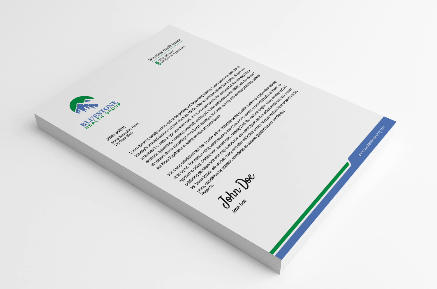 Diseño de Membrete por SL Designer para Bluestone Health Group  | Diseño #15172731