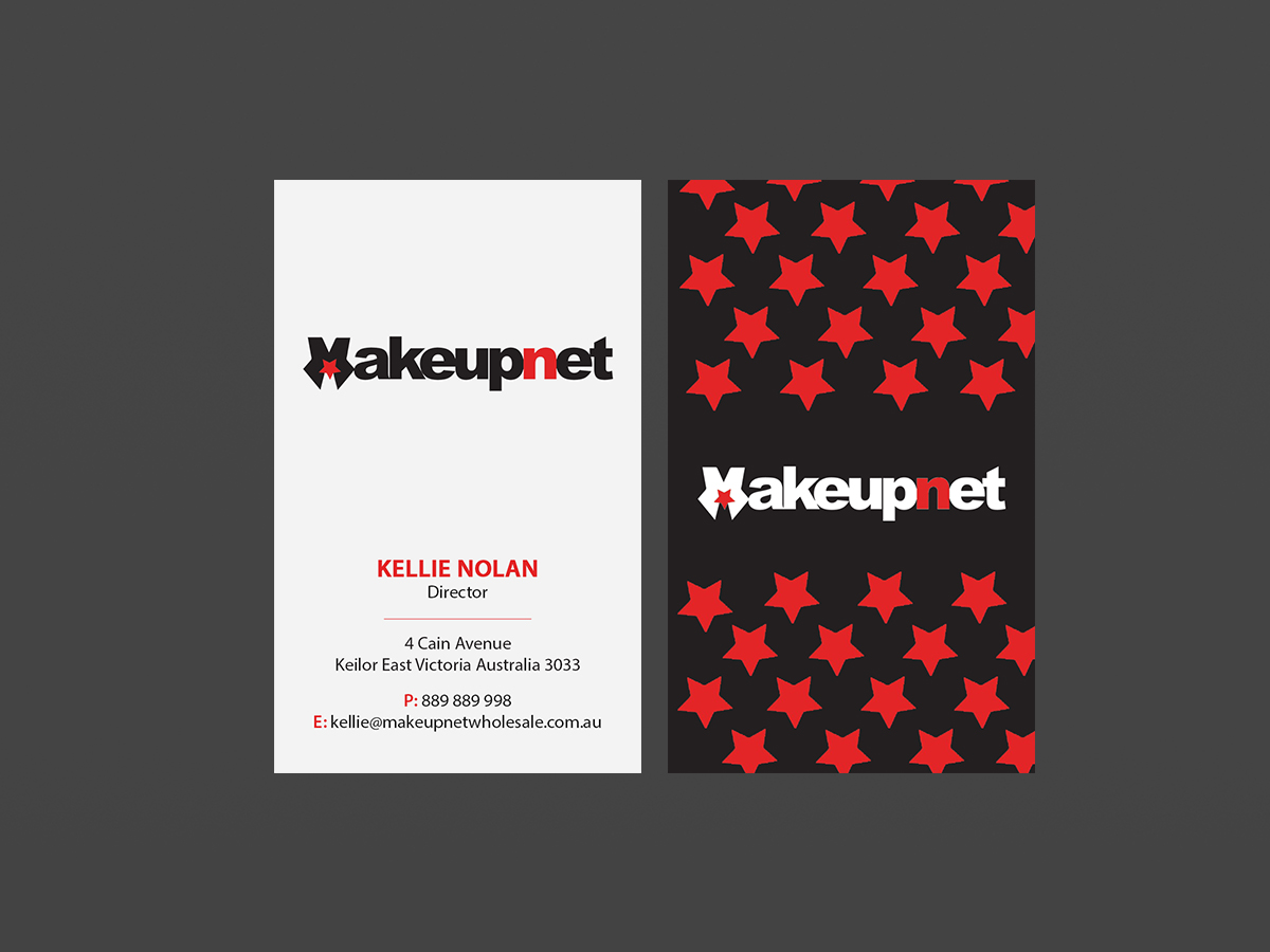 Business Card Design by Creations Box 2015 for Makeupnet Pty Ltd | Design #15170186