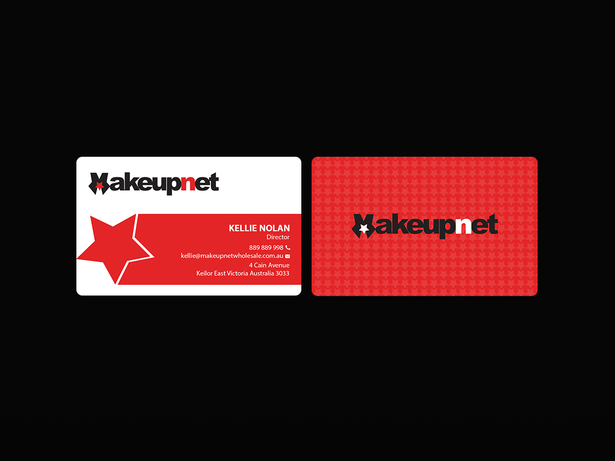 Business Card Design by Creations Box 2015 for Makeupnet Pty Ltd | Design #15170188