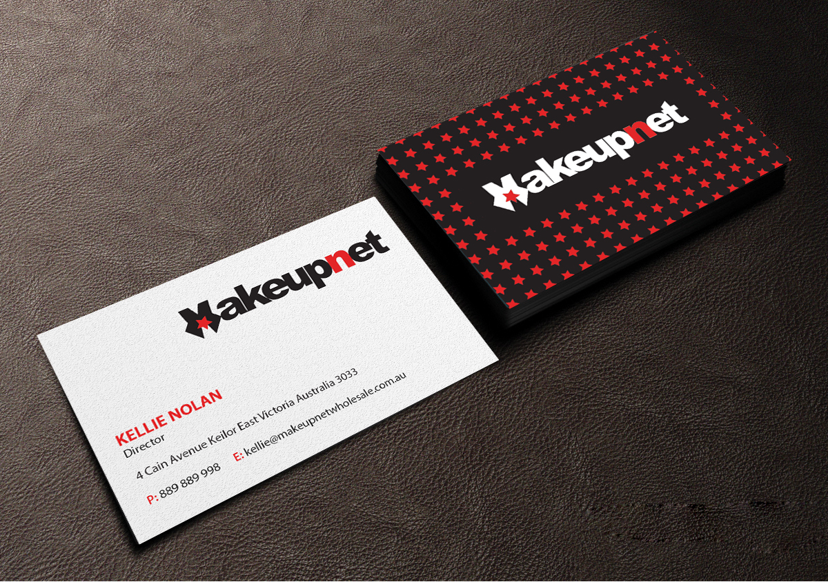Business Card Design by Creations Box 2015 for Makeupnet Pty Ltd | Design #15170189
