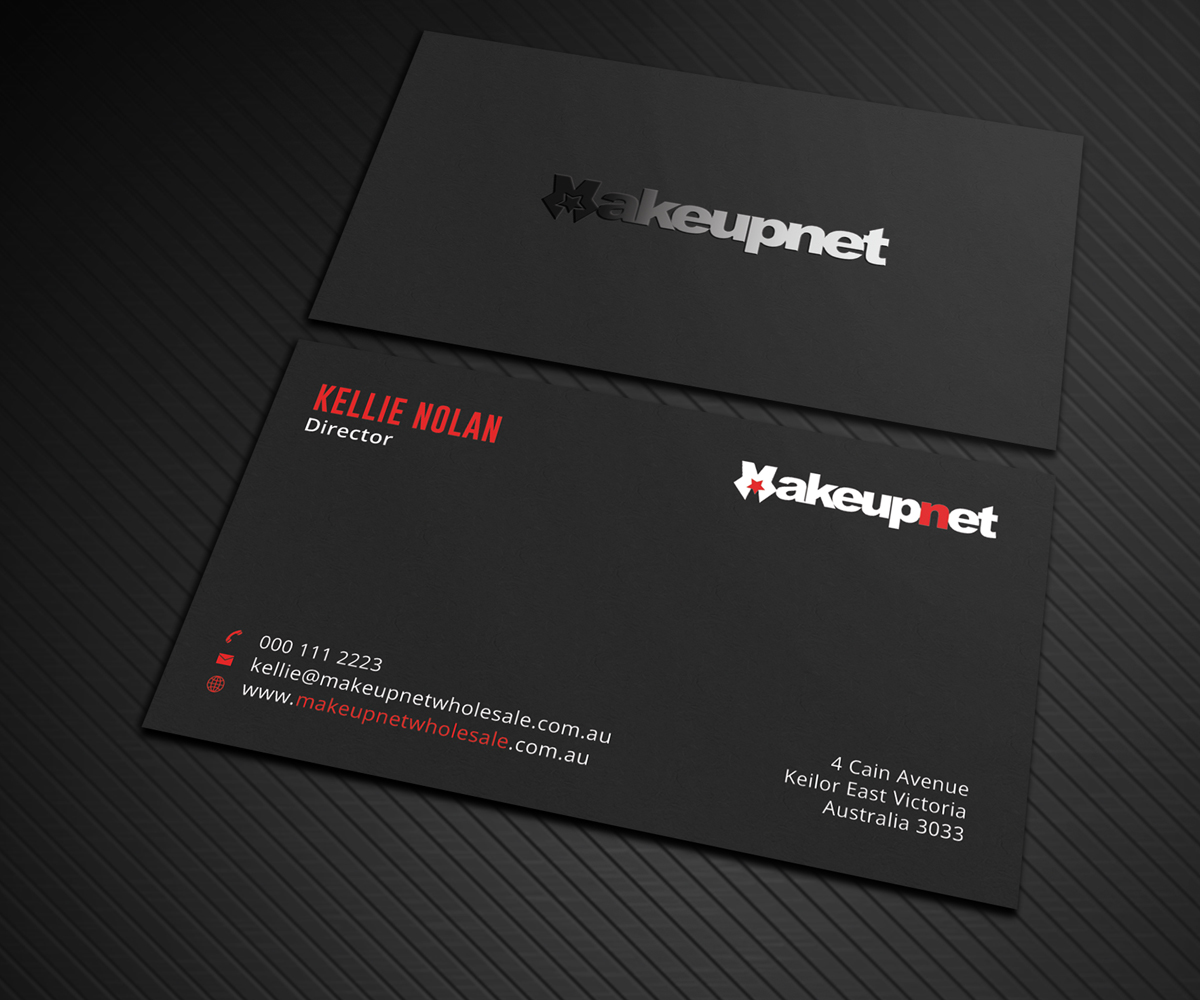 Business Card Design by Graphic Flame for Makeupnet Pty Ltd | Design #15165956
