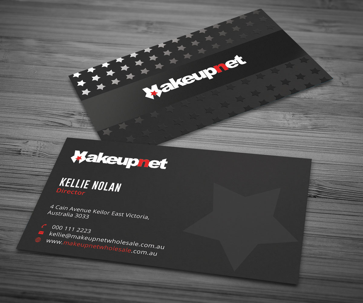 Business Card Design by Graphic Flame for Makeupnet Pty Ltd | Design #15165971