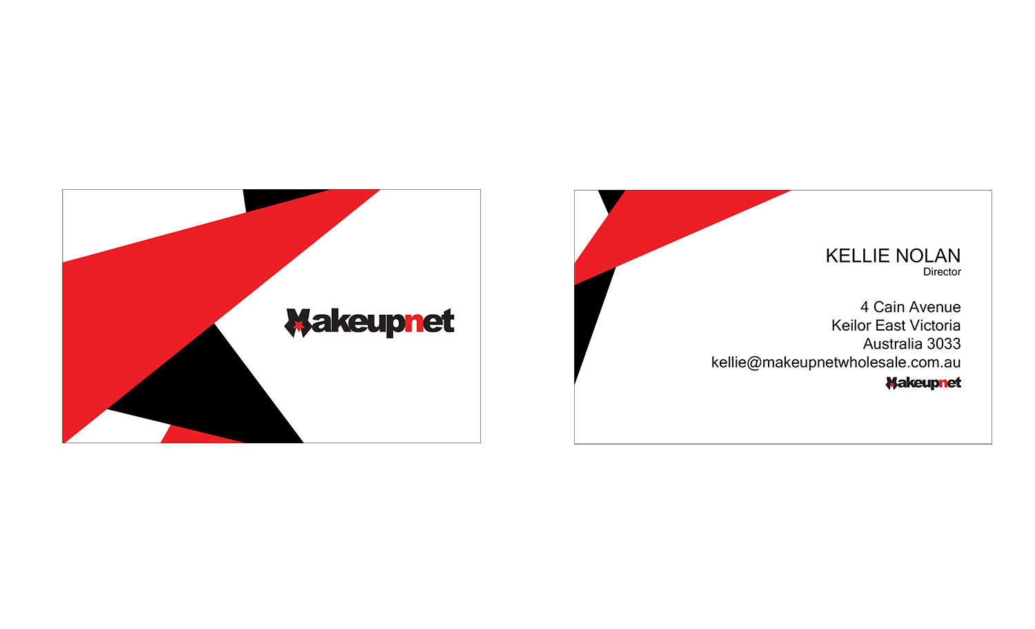 Business Card Design by Krista Je Fuerzas for Makeupnet Pty Ltd | Design #15157093
