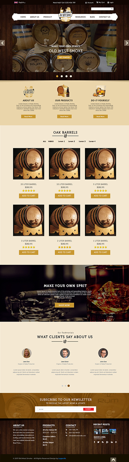 Web Design by bdesigner9 for Old West Smoke | Design #15166407