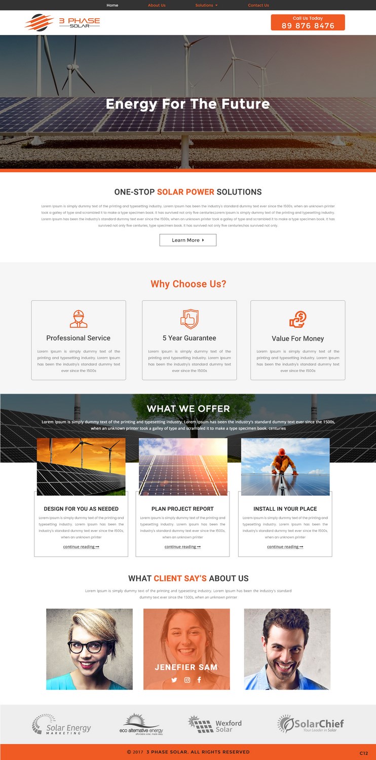 Web Design by pb for 3 Phase Solar | Design #15167727