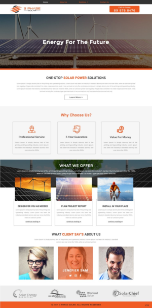 Web Design par pb pour 3 Phase Solar | Design : #15167727