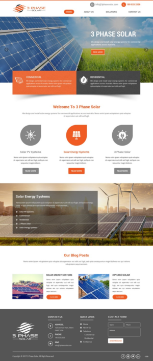 Web Design par pb pour 3 Phase Solar | Design : #15167731
