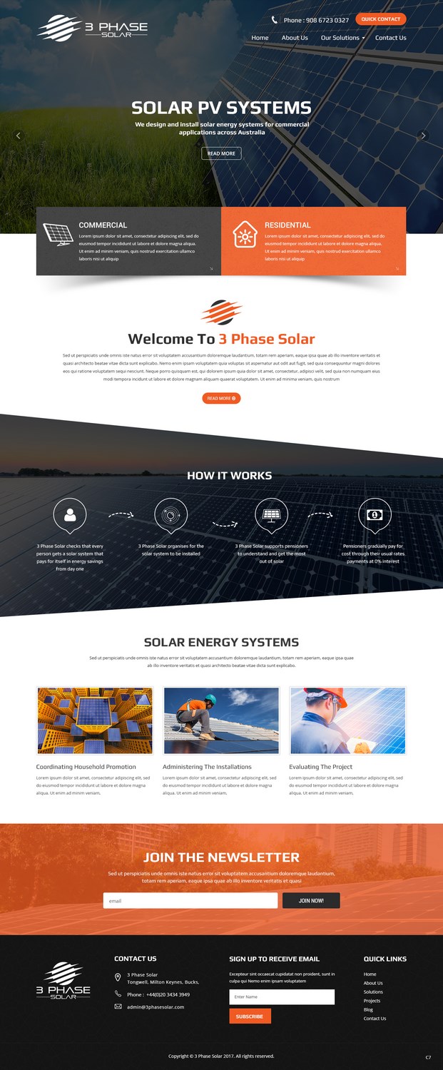 Web Design par pb pour 3 Phase Solar | Design #15167732