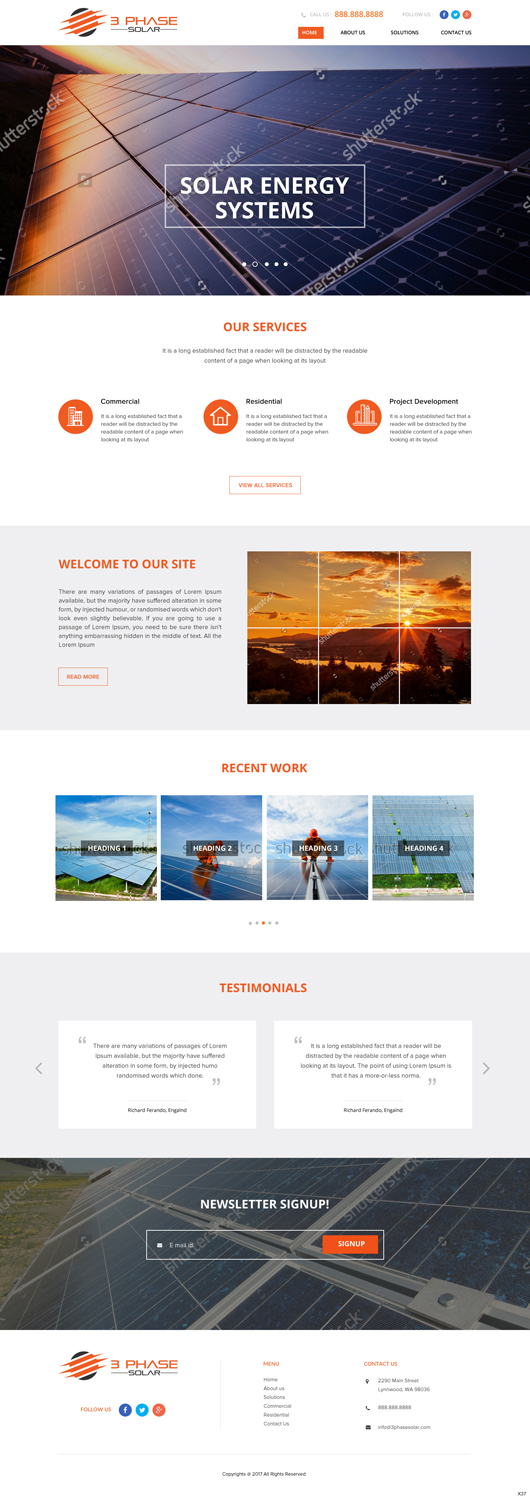 Web Design par pb pour 3 Phase Solar | Design #15167738
