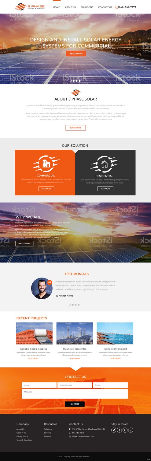 Web Design par pb pour 3 Phase Solar | Design #15167740
