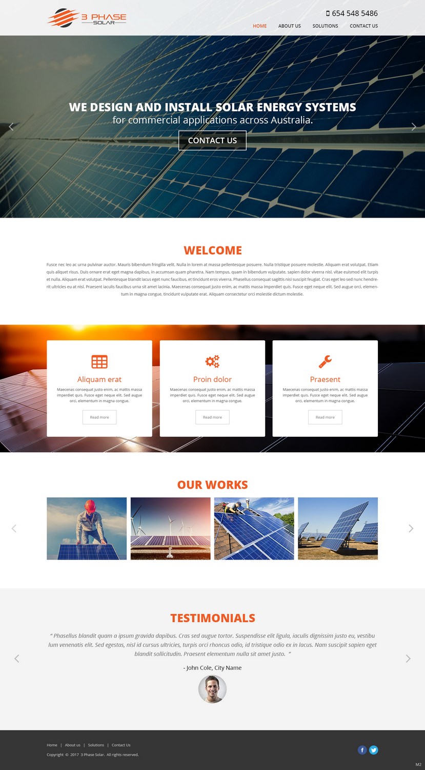 Web Design par pb pour 3 Phase Solar | Design #15167741
