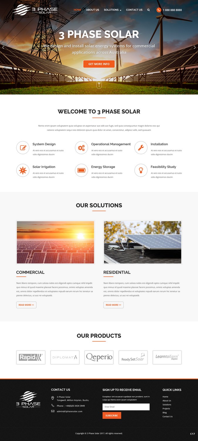 Web Design by pb for 3 Phase Solar | Design #15176403