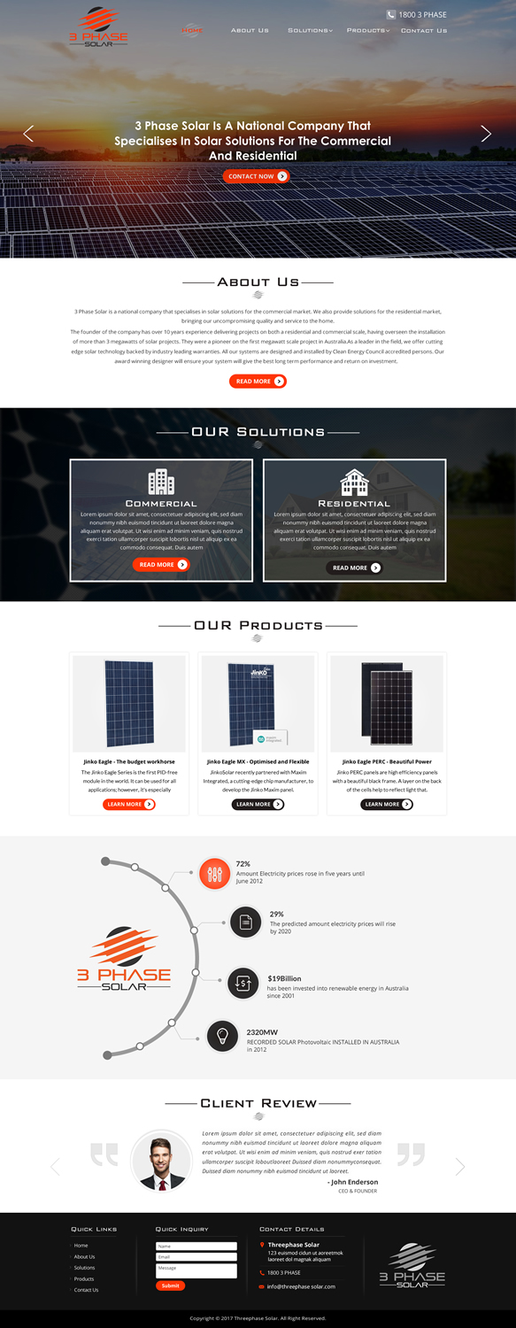 Diseño Web por Sbss para 3 Phase Solar | Diseño: #15183897