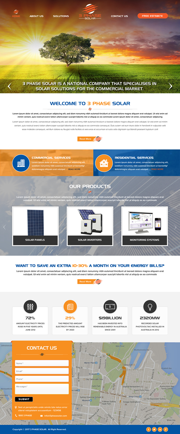 Web Design par Sbss pour 3 Phase Solar | Design #15223860