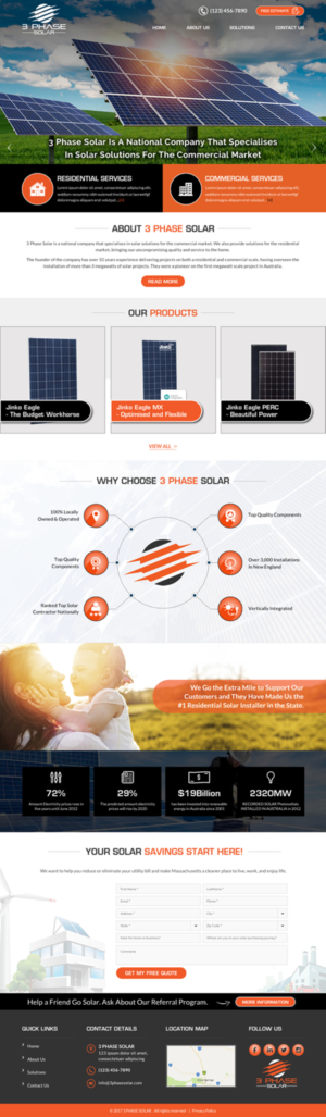 Web Design by Sbss for 3 Phase Solar | Design: #15303126