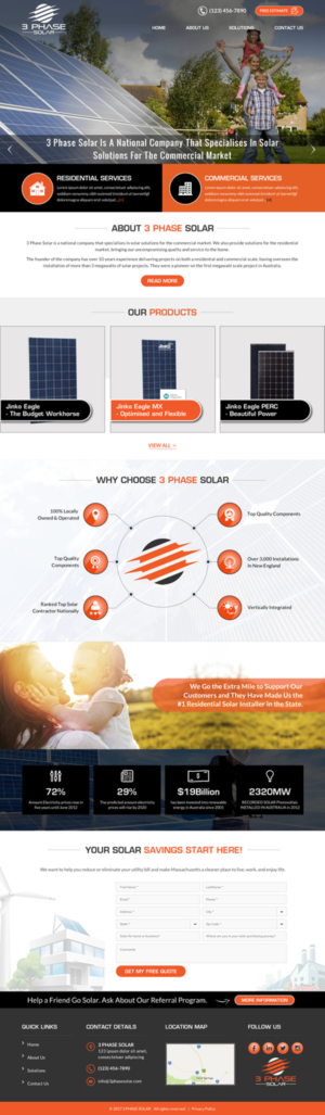 Web Design by Sbss for 3 Phase Solar | Design: #15303129