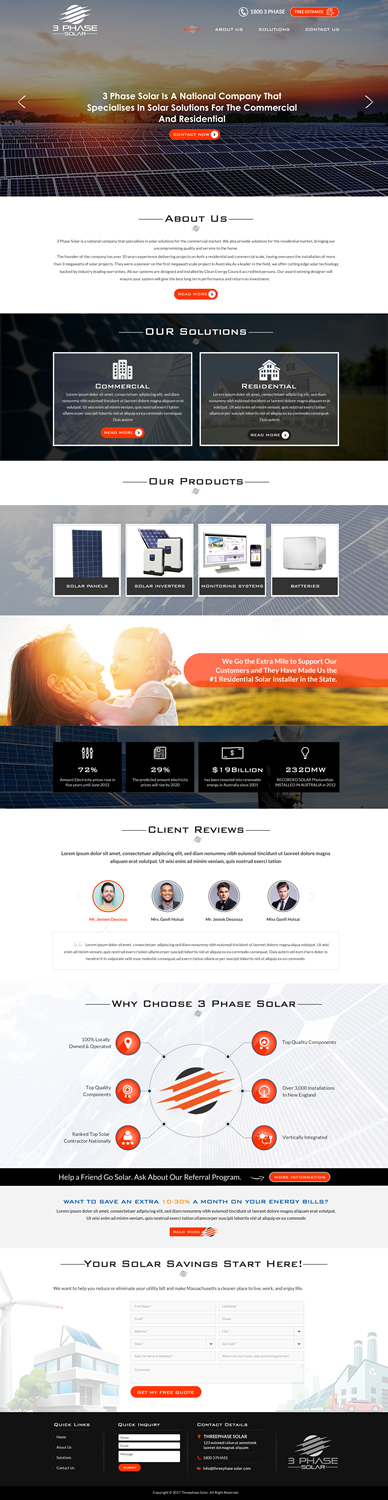 Web Design by Sbss for 3 Phase Solar | Design #15312413