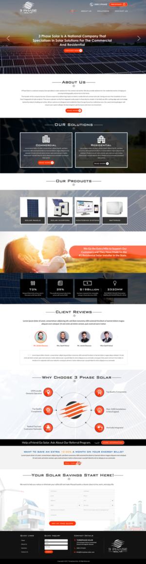 Web Design by Sbss for 3 Phase Solar | Design: #15312413