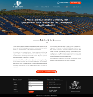 Web Design par Sbss pour 3 Phase Solar | Design : #15375824