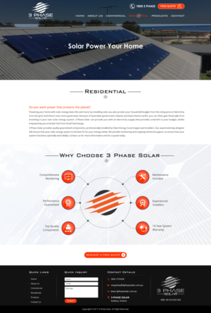 Web Design par Sbss pour 3 Phase Solar | Design : #15401694