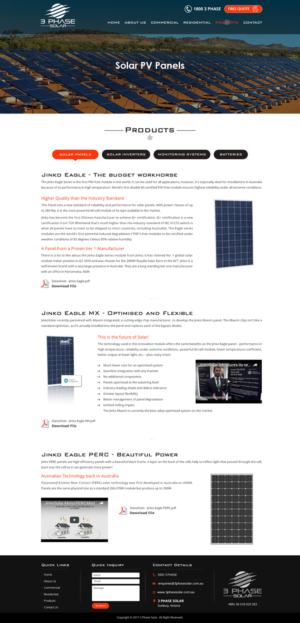 Web Design par Sbss pour 3 Phase Solar | Design : #15401696