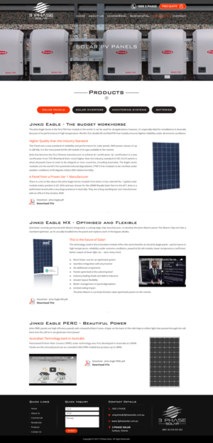 Web Design par Sbss pour 3 Phase Solar | Design : #15413028