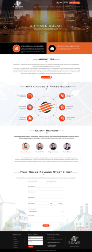 Web Design par Sbss pour 3 Phase Solar | Design : #15413029