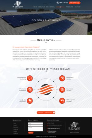 Web Design par Sbss pour 3 Phase Solar | Design : #15413032