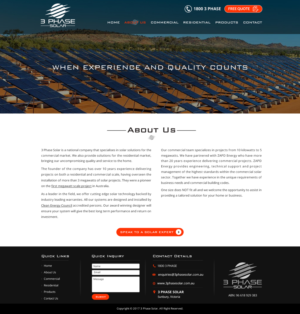 Web Design par Sbss pour 3 Phase Solar | Design : #15413033