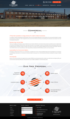 Commercial Rooftop Solar business needs a website | Web Design by Sbss