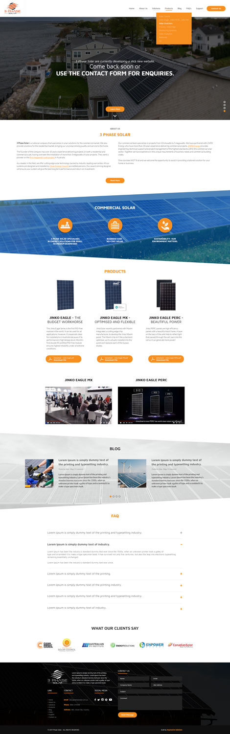 Diseño Web por Impressive Sol para 3 Phase Solar | Diseño #15211854