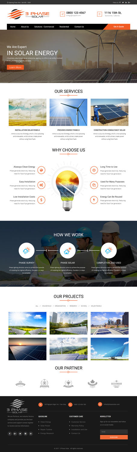 Web Design par Xclusive Designers pour 3 Phase Solar | Design #15166112