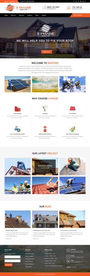 Web Design by Xclusive Designers for 3 Phase Solar | Design: #15205043