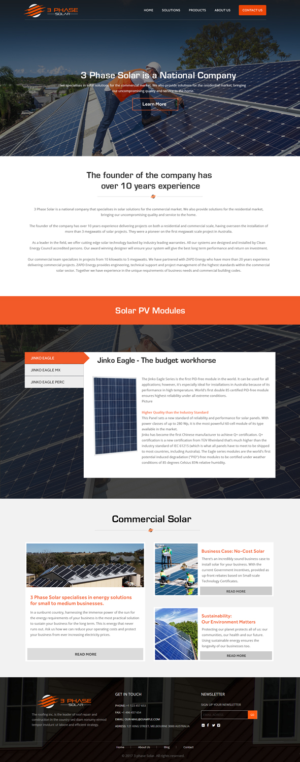 Web-Design von Xclusive Designers für 3 Phase Solar | Design #15222815
