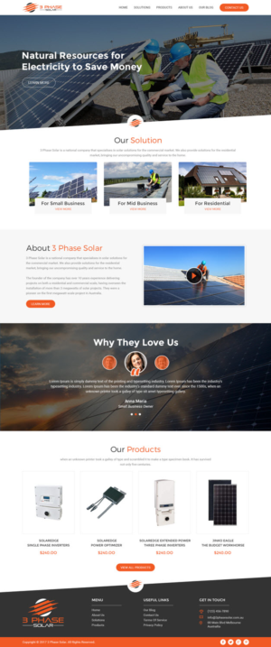 Commercial Rooftop Solar business needs a website | Web Design by TechWise