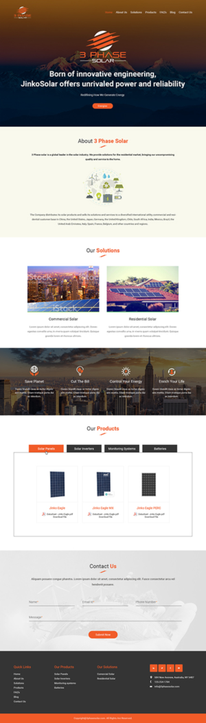 Web Design par Tpith pour 3 Phase Solar | Design : #15235162