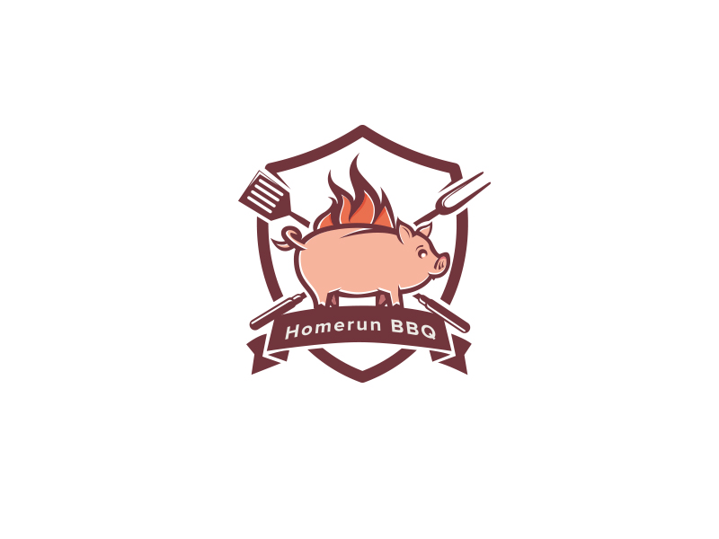 Logo Design by B.Tibéri for Homerun BBQ | Design #15175909