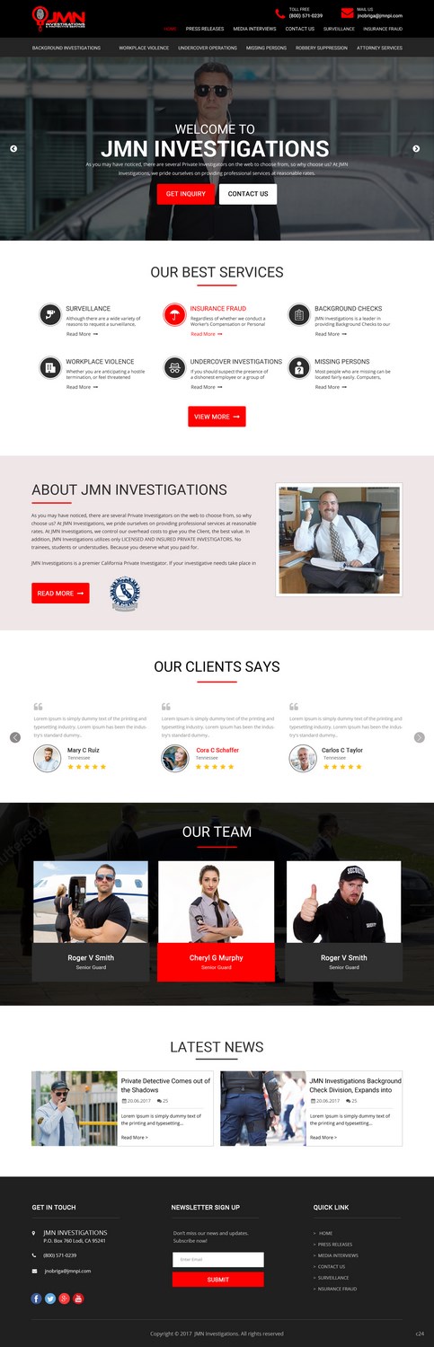Web Design by pb for JMN Investigations | Design #15176510