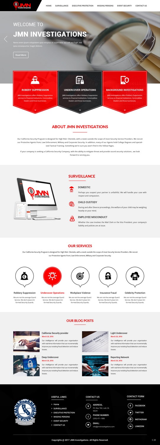 Web Design by pb for JMN Investigations | Design #15176521