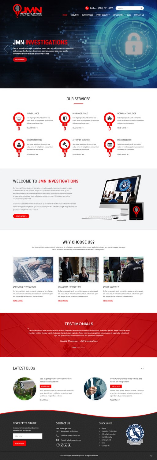 Web Design by pb for JMN Investigations | Design #15176523