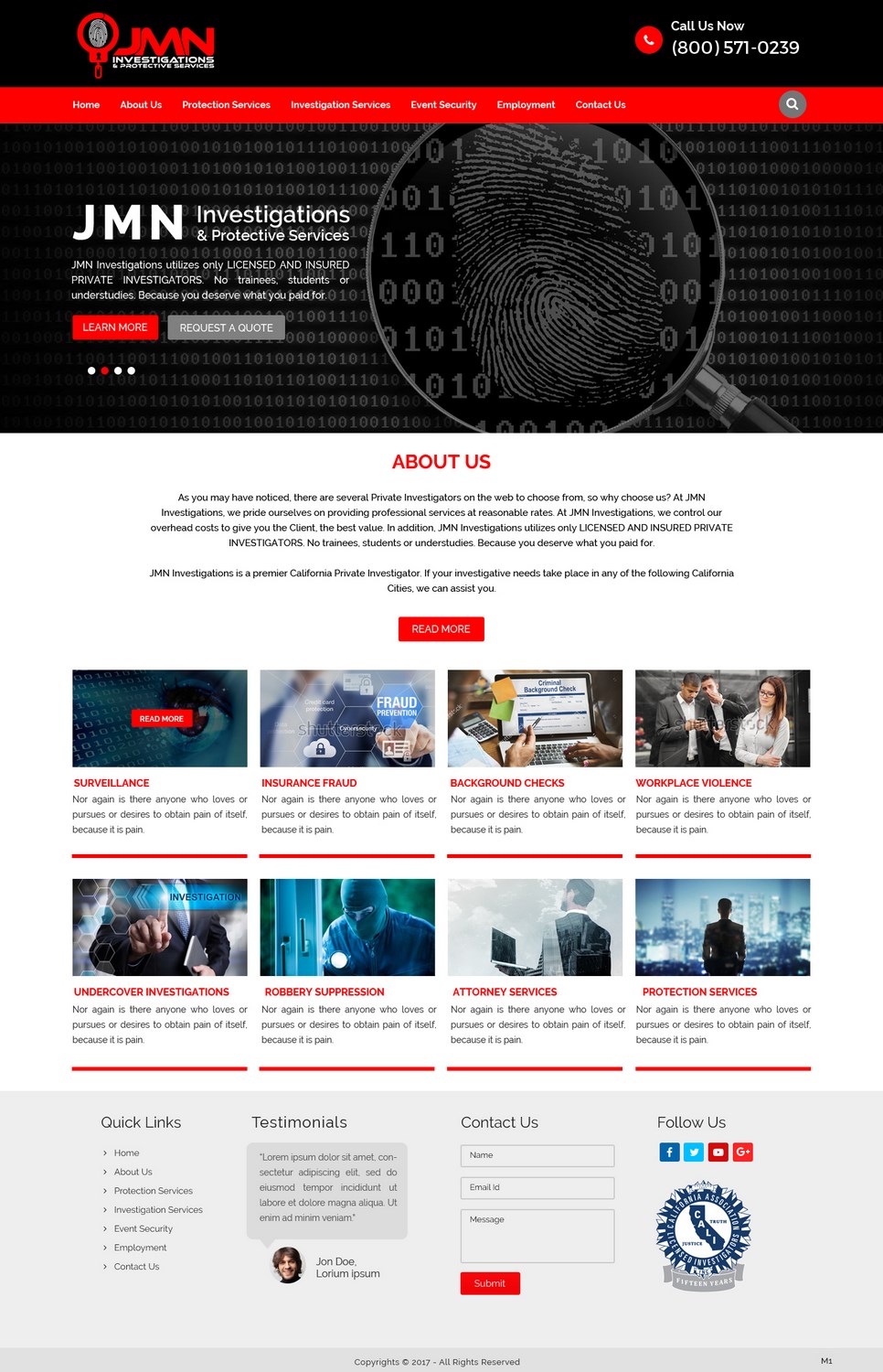 Web Design by pb for JMN Investigations | Design #15176526