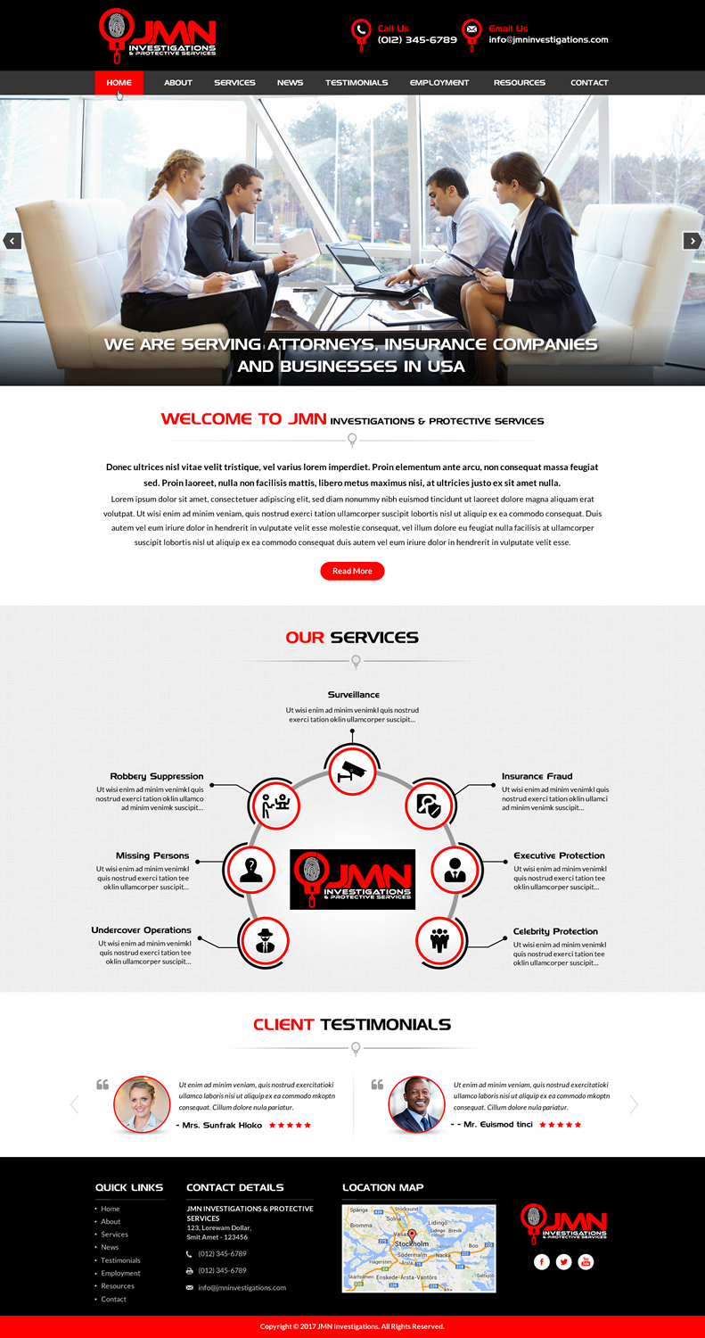 Web Design by Sbss for JMN Investigations | Design #15176563