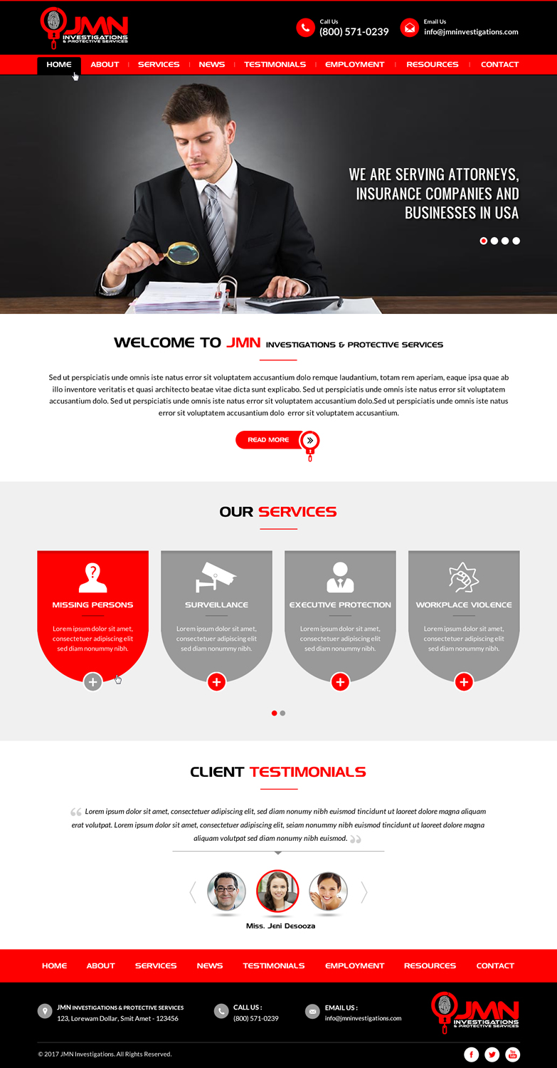 Web Design by Sbss for JMN Investigations | Design #15176567