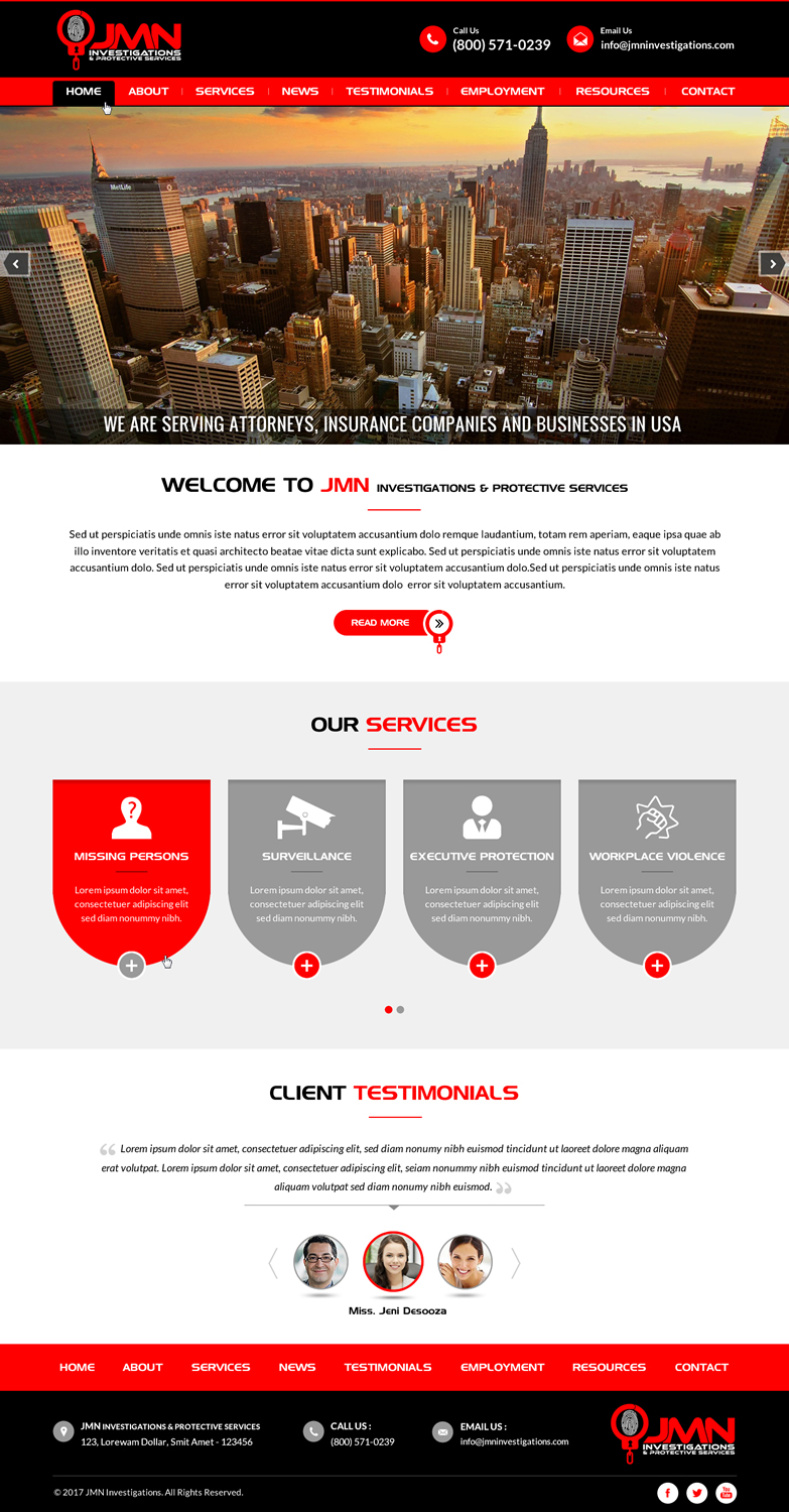 Web Design by Sbss for JMN Investigations | Design #15176568