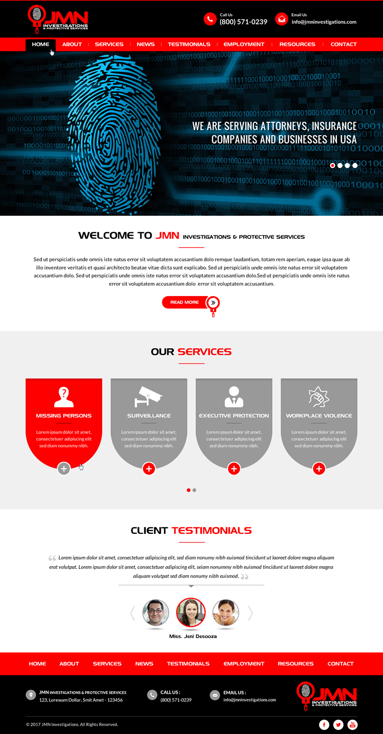 Web Design by Sbss for JMN Investigations | Design #15176569
