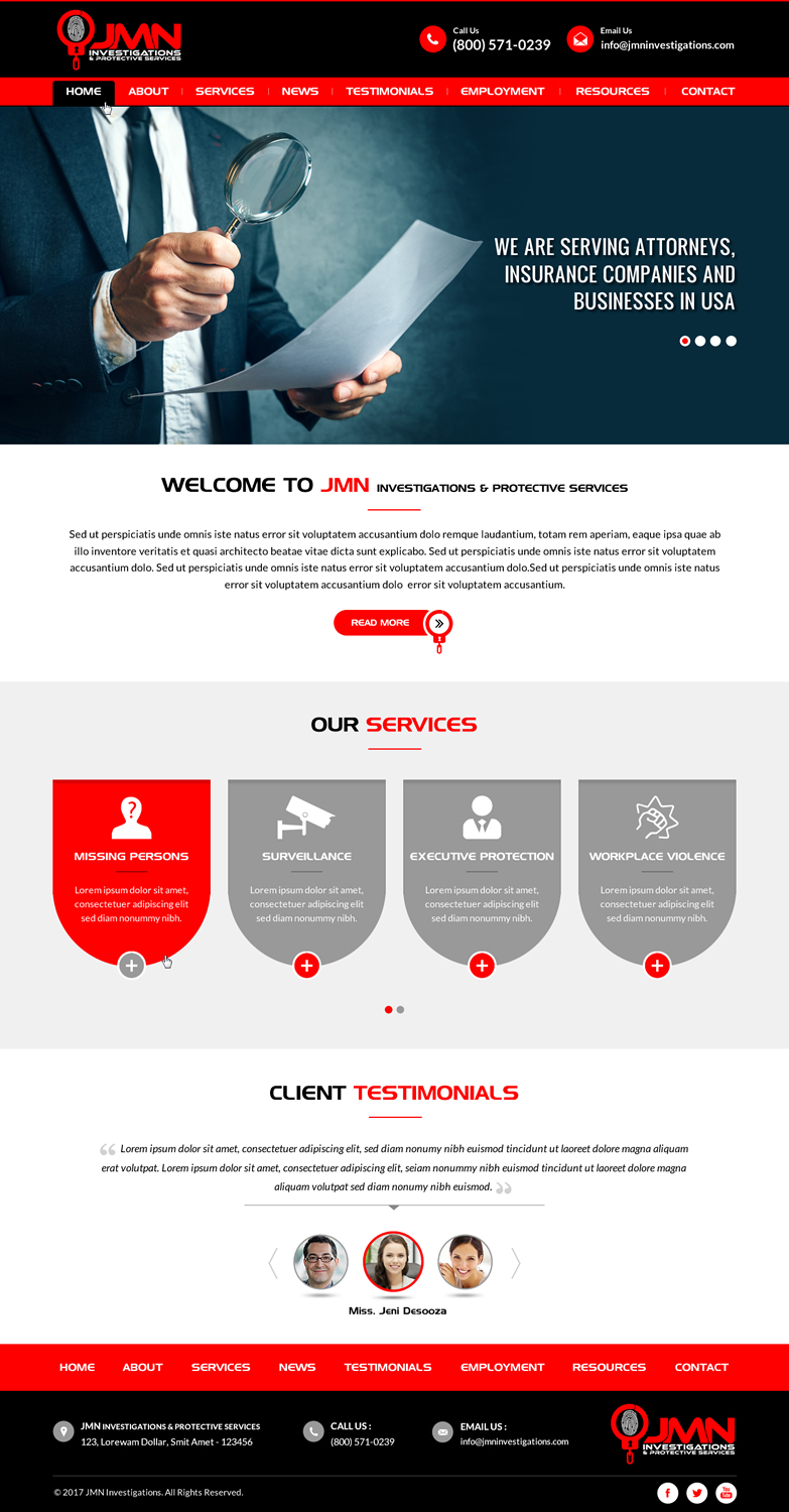 Web Design by Sbss for JMN Investigations | Design #15176570