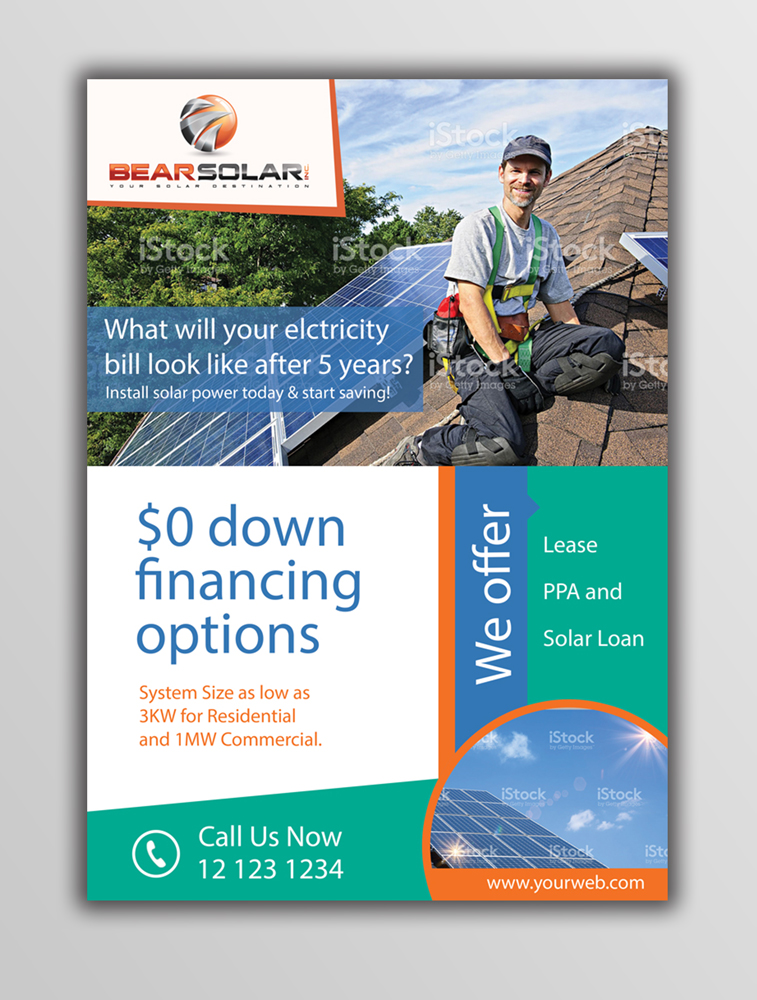 Flyer Design by chand.anp for Bear Solar Inc | Design #15199138